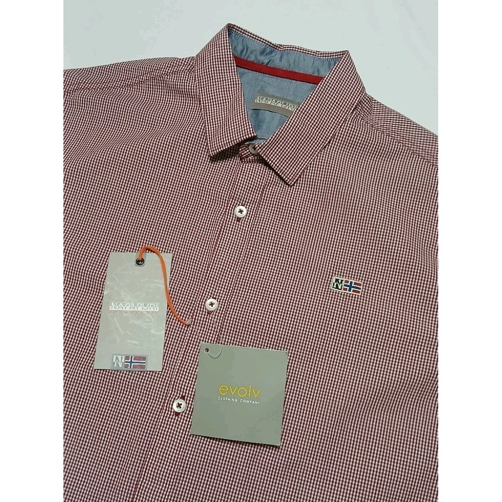 Napapijiri Men's Production Sample Long Sleeve‎ Checker Button Shirt Size Large